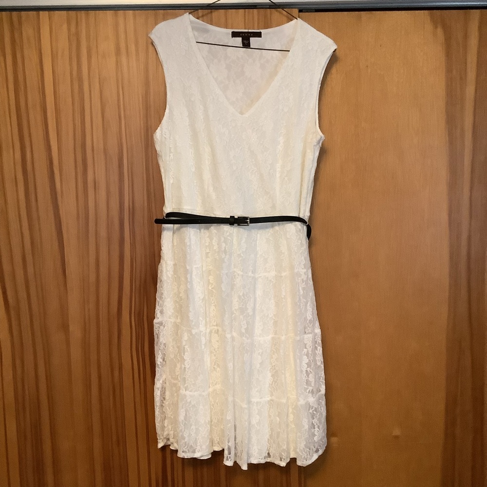 Fever white lace dress with belt
